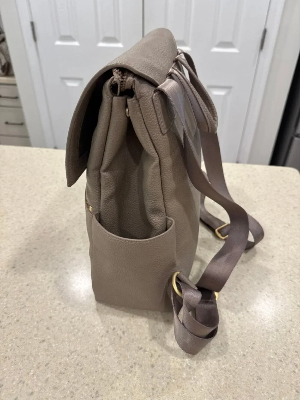 Freshly Picked Mini Classic Diaper Bag, Aspen + Itzy Ritzy Wipe pouch